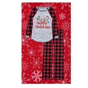 Holiday Style Girls 6/6X “Happy Holidays"  Pajamas New w/Tags Christmas